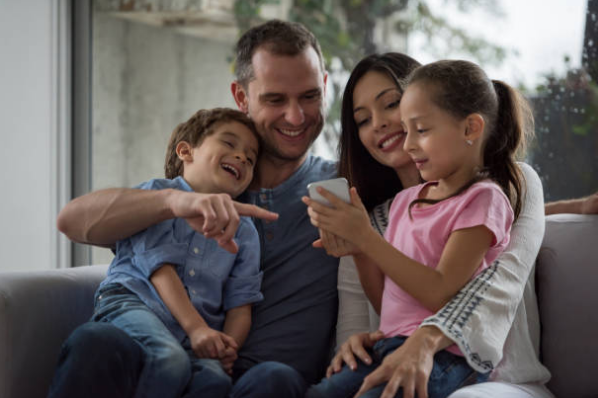 Woman practicing yoga at home